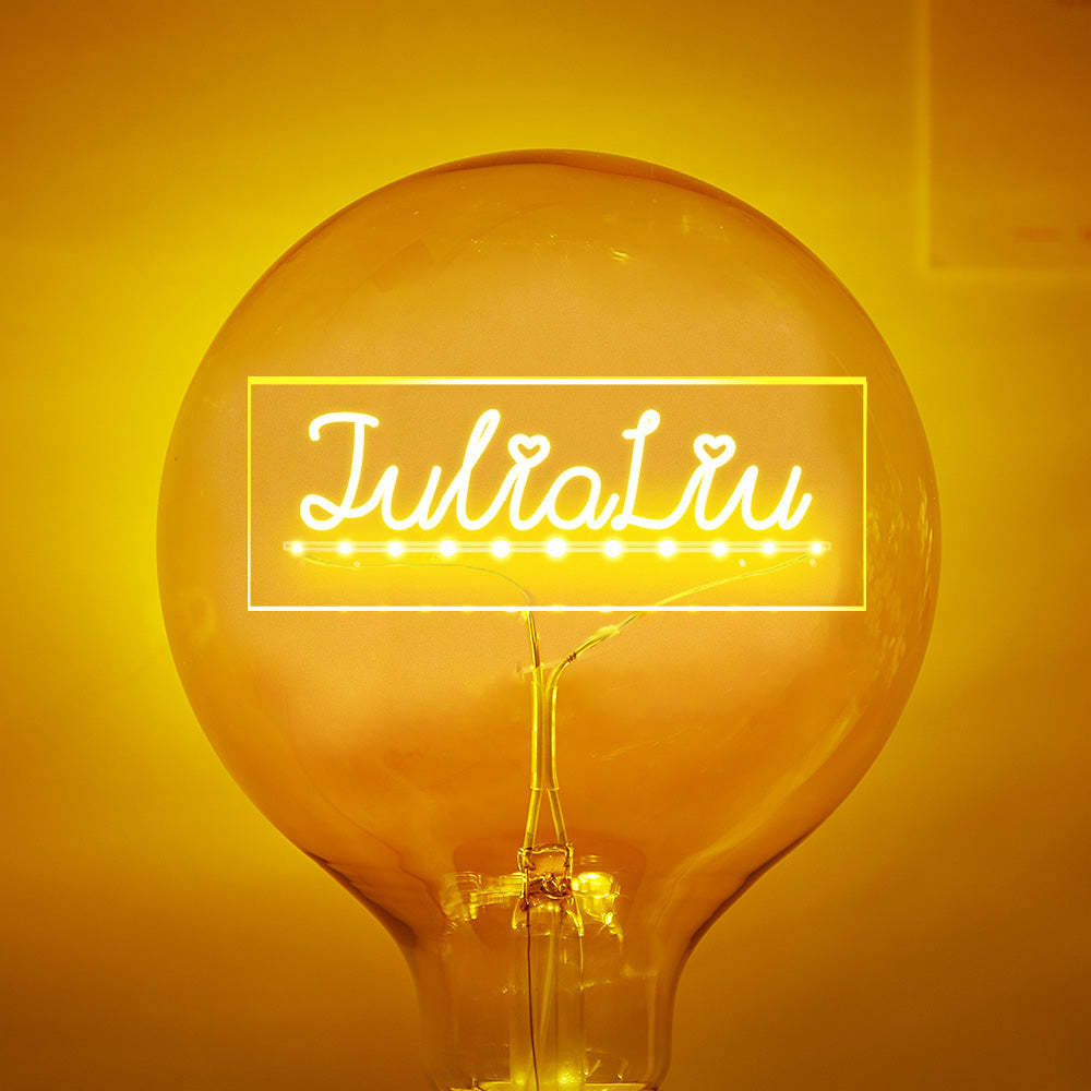 Lampe Led Vintage Edison Personnalisée En Acrylique, Ampoules Douces - mademinefr