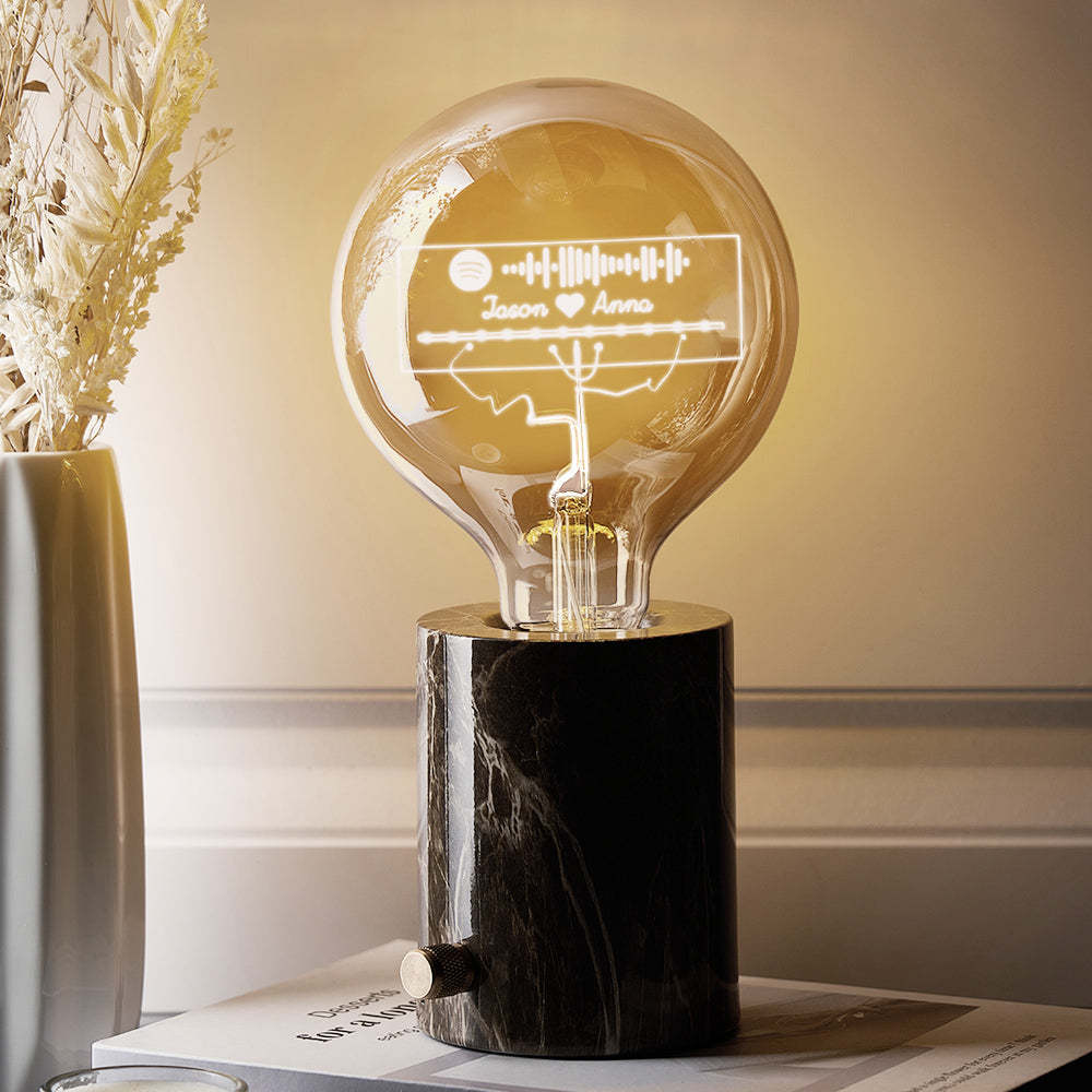 Code De Musique Spotify Personnalisé Led Vintage Edison Personnalisé Acrylique Nom Lampe Ampoules Douces - mademinefr