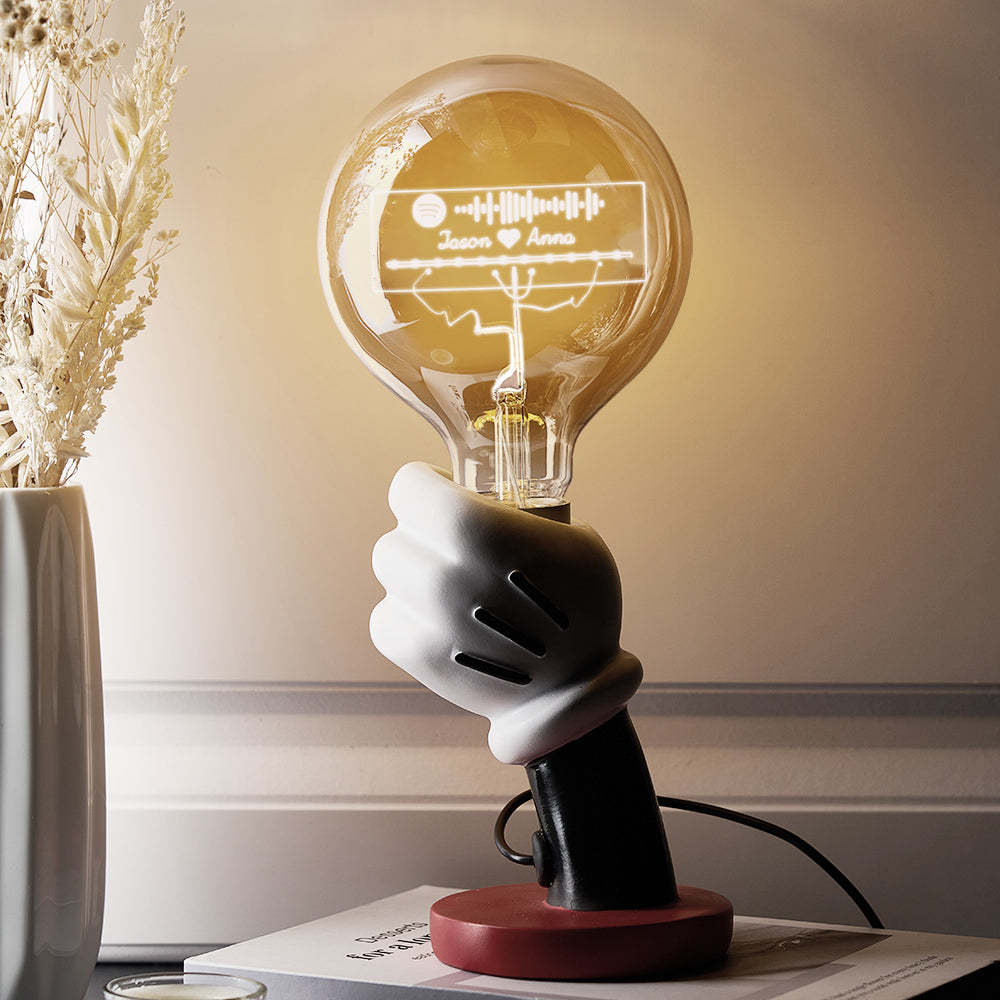 Code De Musique Spotify Personnalisé Led Vintage Edison Personnalisé Acrylique Nom Lampe Ampoules Douces - mademinefr