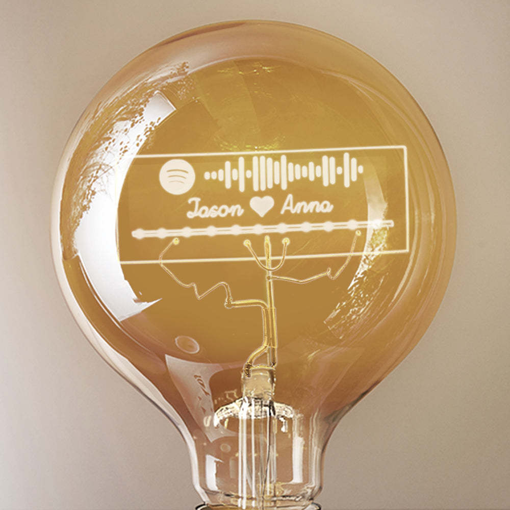 Code De Musique Spotify Personnalisé Led Vintage Edison Personnalisé Acrylique Nom Lampe Ampoules Douces - mademinefr