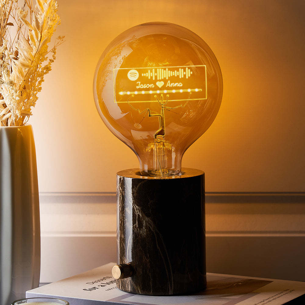 Code De Musique Spotify Personnalisé Led Vintage Edison Personnalisé Acrylique Nom Lampe Ampoules Douces - mademinefr