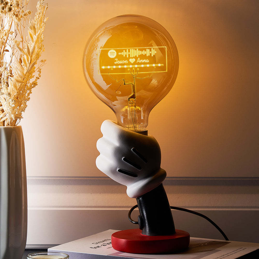 Code De Musique Spotify Personnalisé Led Vintage Edison Personnalisé Acrylique Nom Lampe Ampoules Douces - mademinefr