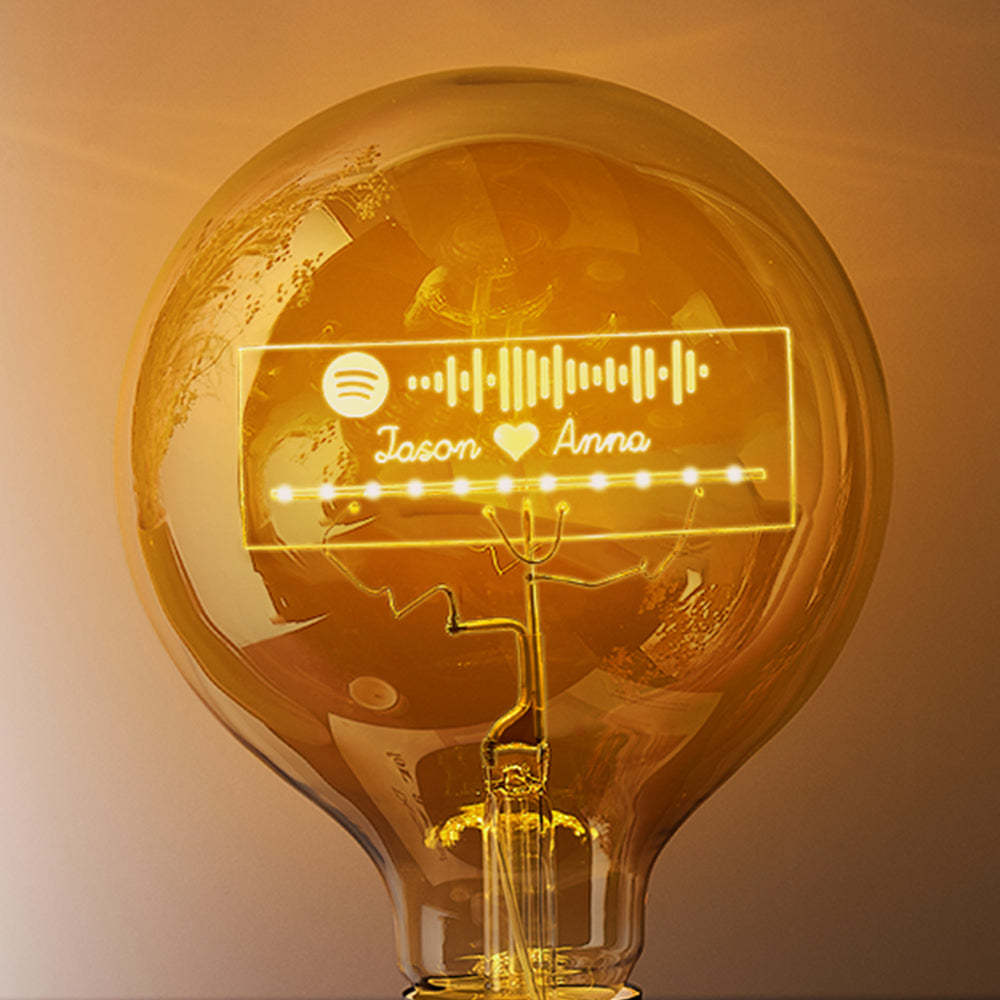 Code De Musique Spotify Personnalisé Led Vintage Edison Personnalisé Acrylique Nom Lampe Ampoules Douces - mademinefr