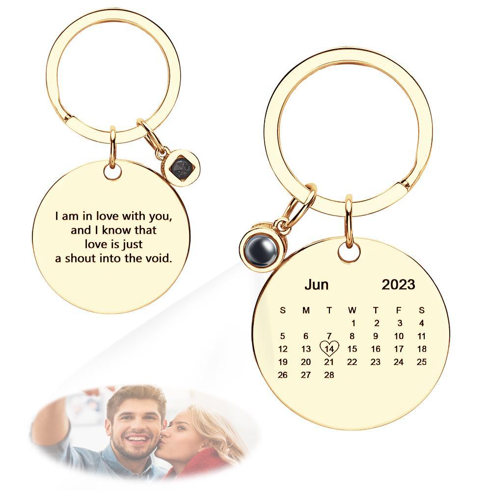 Porte-clés De Projection De Photos Personnalisé, Calendrier Personnalisé Avec Porte-clés Texte - mademinefr