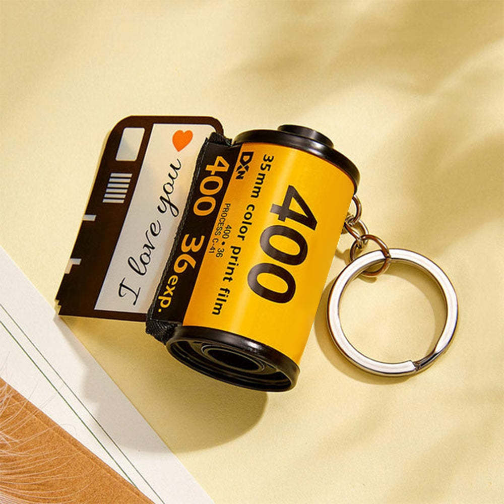 Porte-clés Personnalisé En Film De Rouleau D'appareil Photo, Avec Calendrier Texte, Cadeaux Je T'aime, Sauve La Date - mademinefr