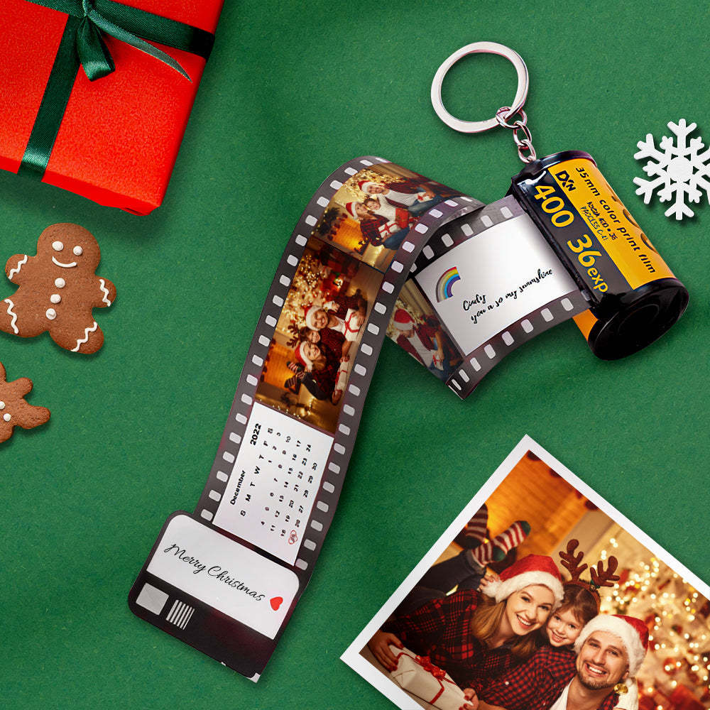 Porte-clés Personnalisé En Film De Rouleau D'appareil Photo, Avec Calendrier Texte, Cadeaux Je T'aime, Sauve La Date - mademinefr