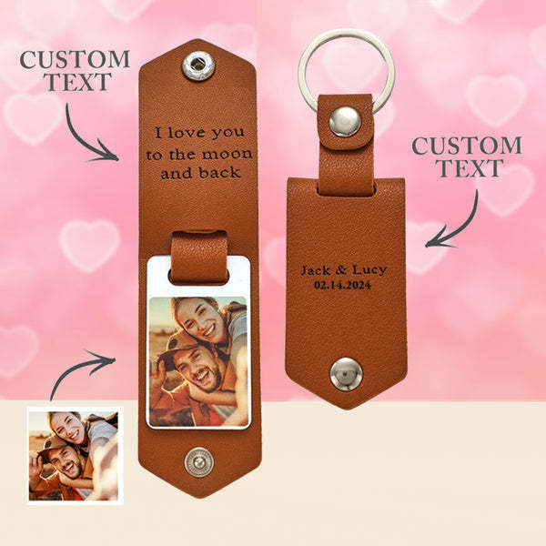 Porte-clés En Cuir Personnalisé, Cadeaux De Couple, Gravure Personnalisée, Cadeau D'anniversaire Pour Couple - mademinefr