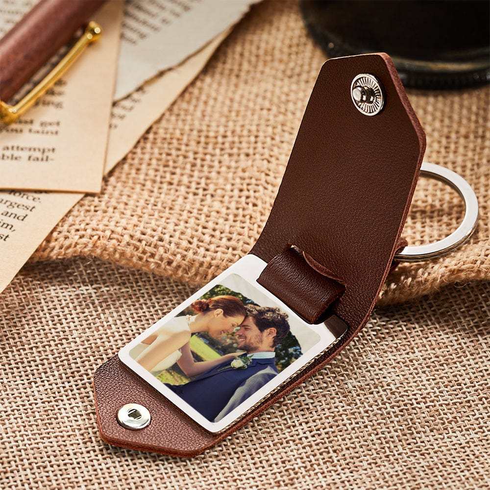 Porte-clés En Cuir Personnalisé, Cadeaux De Couple, Gravure Personnalisée, Cadeau D'anniversaire Pour Couple - mademinefr