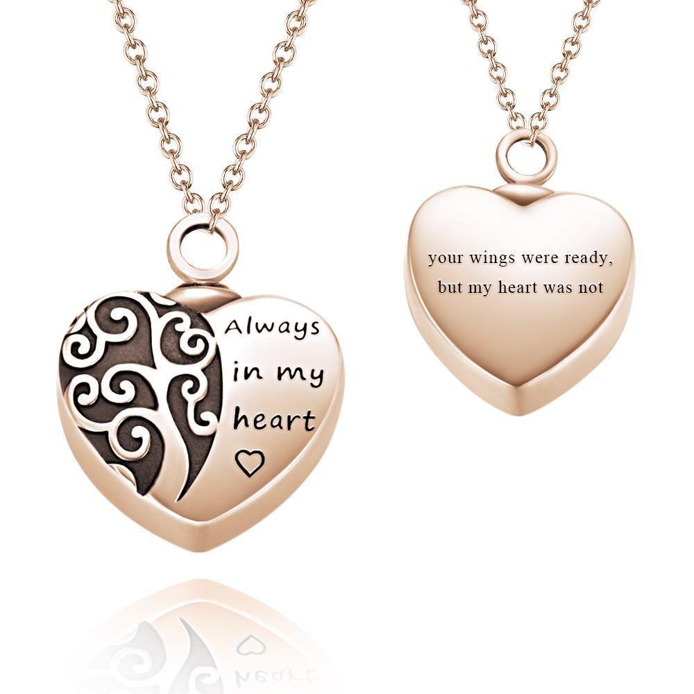 Collier D'urne Personnalisé, Bijoux De Crémation, Cadeaux Commémoratifs, Plaqué Or Rose - mademinefr