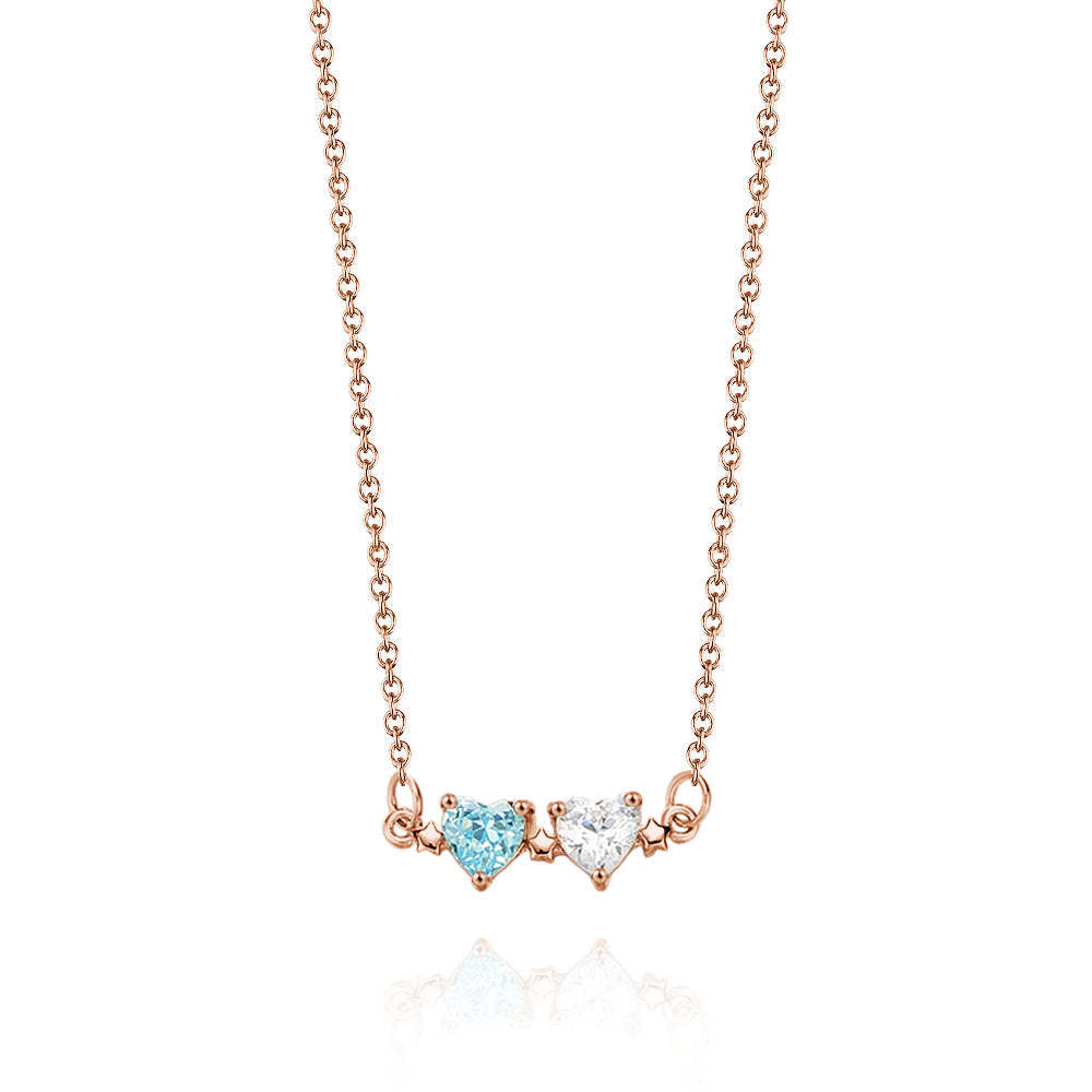 Collier De Pierre De Naissance Personnalisé En Forme De Cœur, Cadeau D'anniversaire Pour Elle - mademinefr