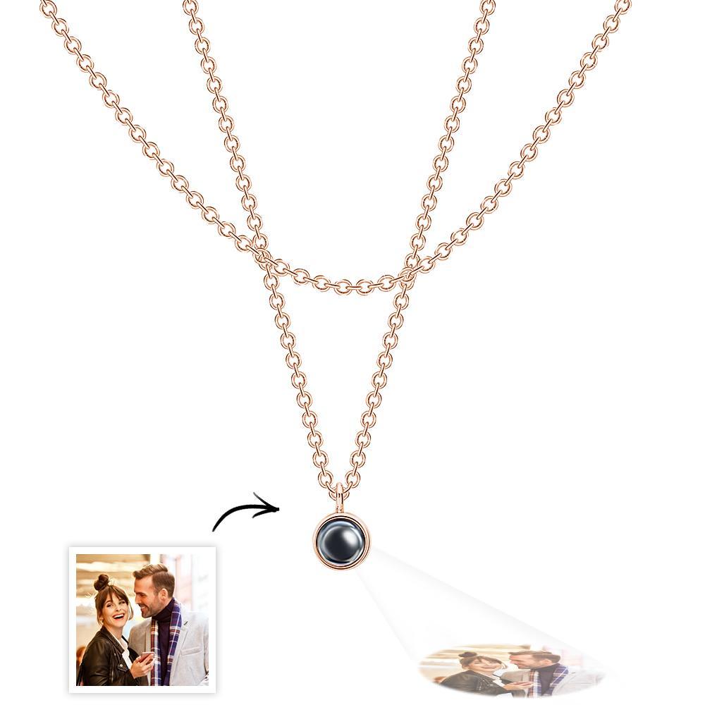 Collier Personnalisé En Couches, Collier De Projection De Photos Personnalisé, Cadeaux D'anniversaire Pour Elle - mademinefr
