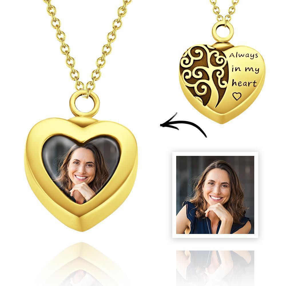 Collier Urne Collier Photo Bijoux De Crémation Cadeaux Commémoratifs Plaqué Or Rose - mademinefr