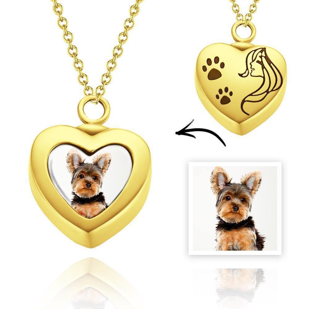 Collier D'urne Personnalisé, Bijoux De Crémation, Cadeaux Commémoratifs Pour Animaux De Compagnie, Plaqué Or Rose - mademinefr