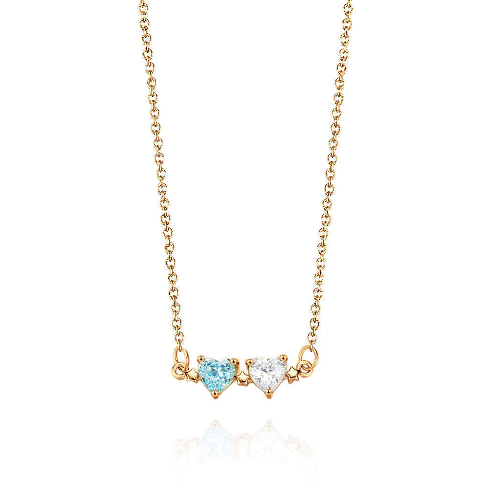 Collier De Pierre De Naissance Personnalisé En Forme De Cœur, Cadeau D'anniversaire Pour Elle - mademinefr