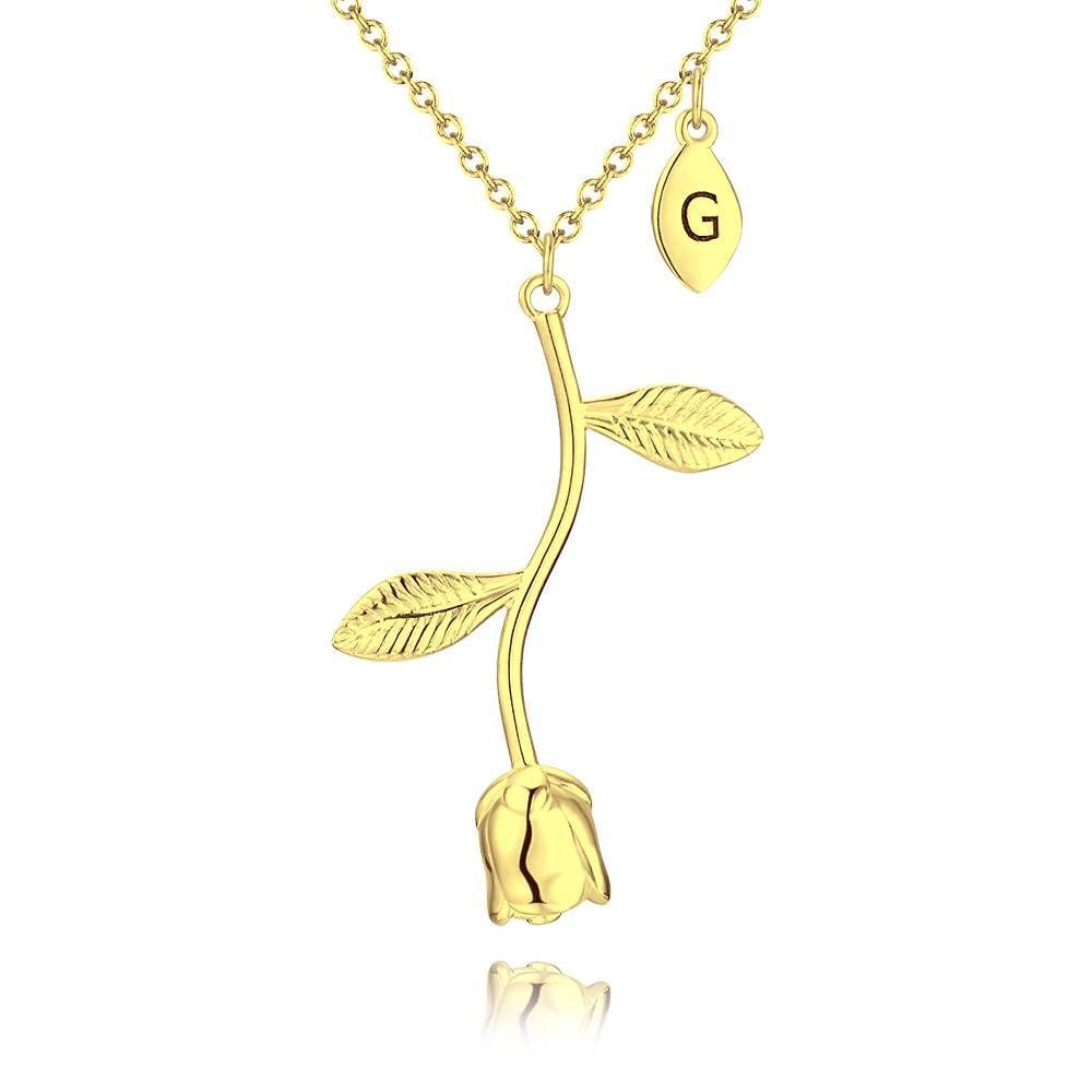 Collier Initial, Collier Rose Pour Femme Bijoux D'été Plaqué Or Rose - Or Rose - mademinefr