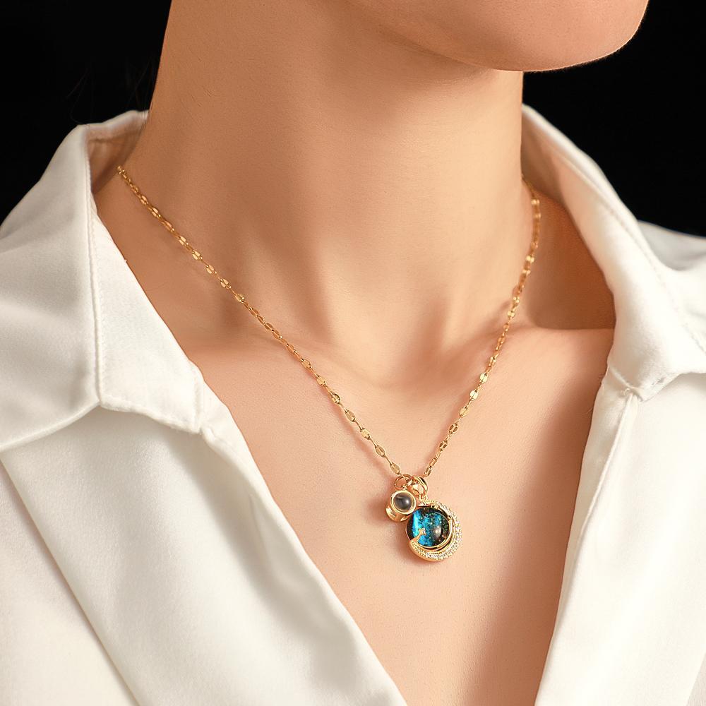 Collier De Projection Personnalisé, Cadeau De Mode Planète - mademinefr