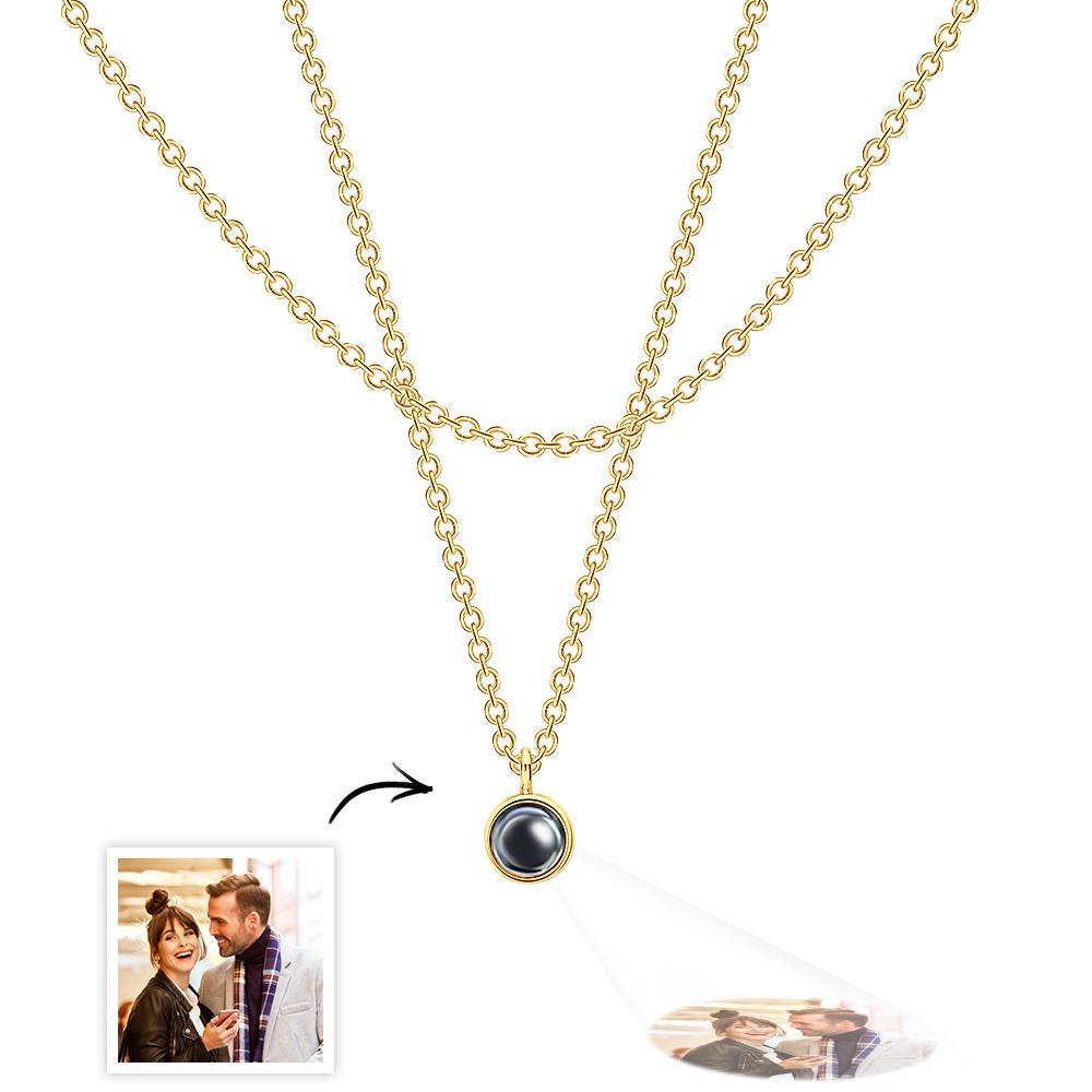 Collier Personnalisé En Couches, Collier De Projection De Photos Personnalisé, Cadeaux D'anniversaire Pour Elle - mademinefr