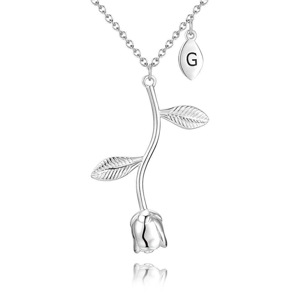 Collier Initial, Collier Rose Pour Femme Bijoux D'été Plaqué Or Rose - Or Rose - mademinefr