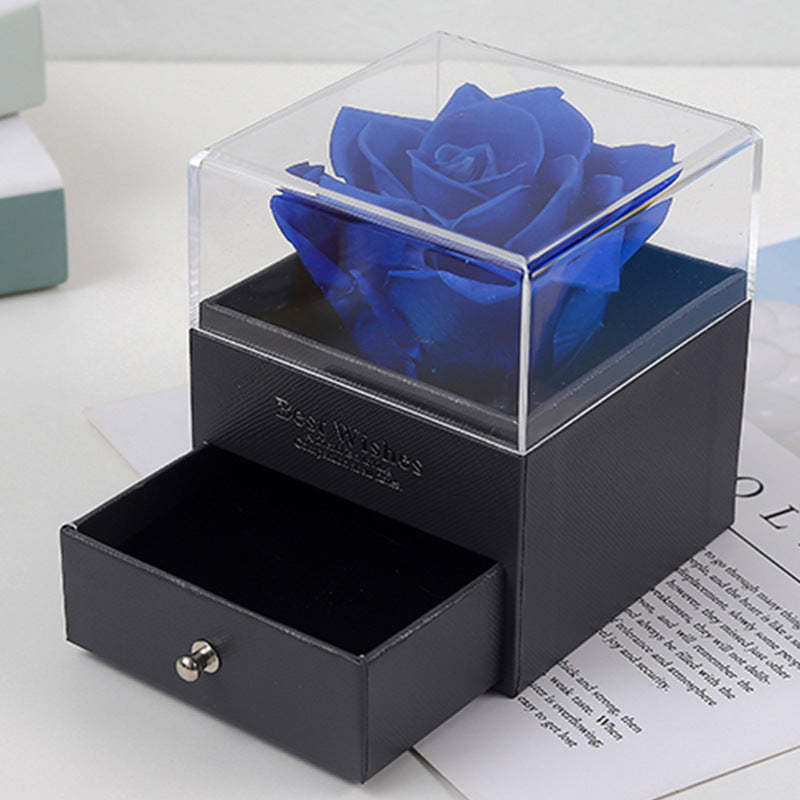 Coffret Cadeau À Bijoux En Vraie Rose, Fleur Préservée, Cadeau Éternel Pour Elle - mademinefr