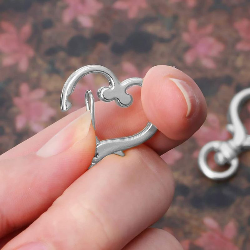 Mousqueton Pivotant En Forme De Cœur, Porte-clés À Ressort En Métal, Fermoir Mousqueton, Argent - mademinefr