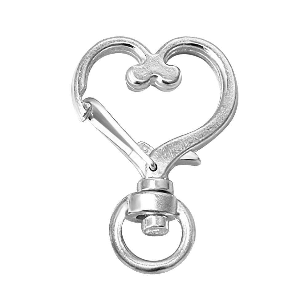 Mousqueton Pivotant En Forme De Cœur, Porte-clés À Ressort En Métal, Fermoir Mousqueton, Argent - mademinefr