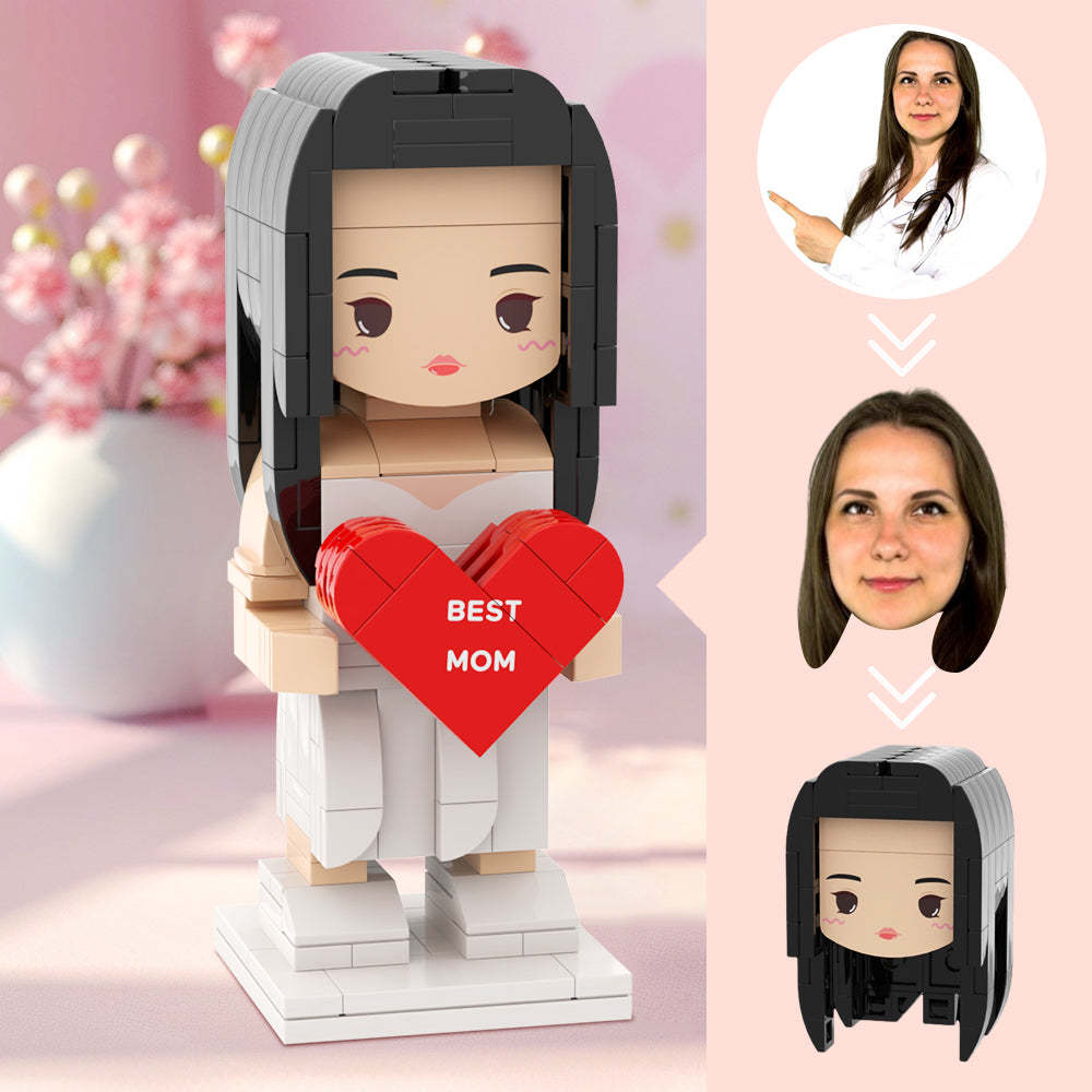 Figurines En Brique À Tête Ronde Personnalisables, Cadeau De Fête Des Mères Pour La Meilleure Maman - mademinefr