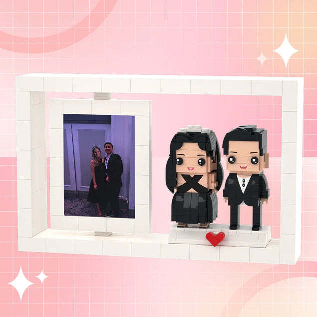 Souvenirs Personnalisables Pour 2 Personnes, Figurines En Brique Personnalisées, Cadre Photo, Petit Bloc De Particules, Figurines Me En Brique - mademinefr