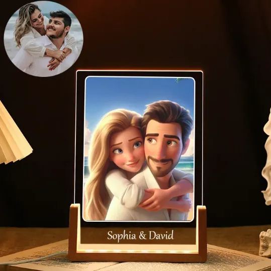 Lampe Led Personnalisée Avec Cadre Photo, Portrait De Dessin Animé, Pour Une Décoration D'intérieur Unique