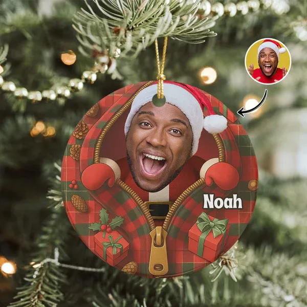 Décoration De Noël Père Noël, Cadeau Personnalisé Pour La Famille - MaPhotocaleconFr