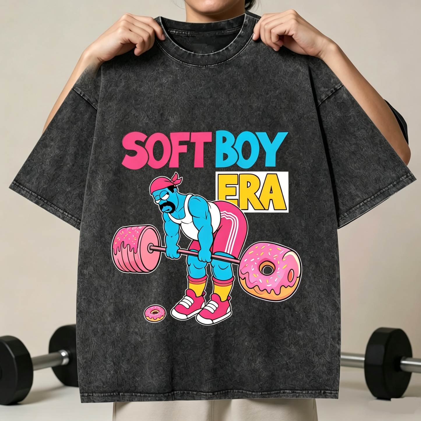 SOFT BOY Unisex Washed Crew Neck Short Sleeve T-Shirt