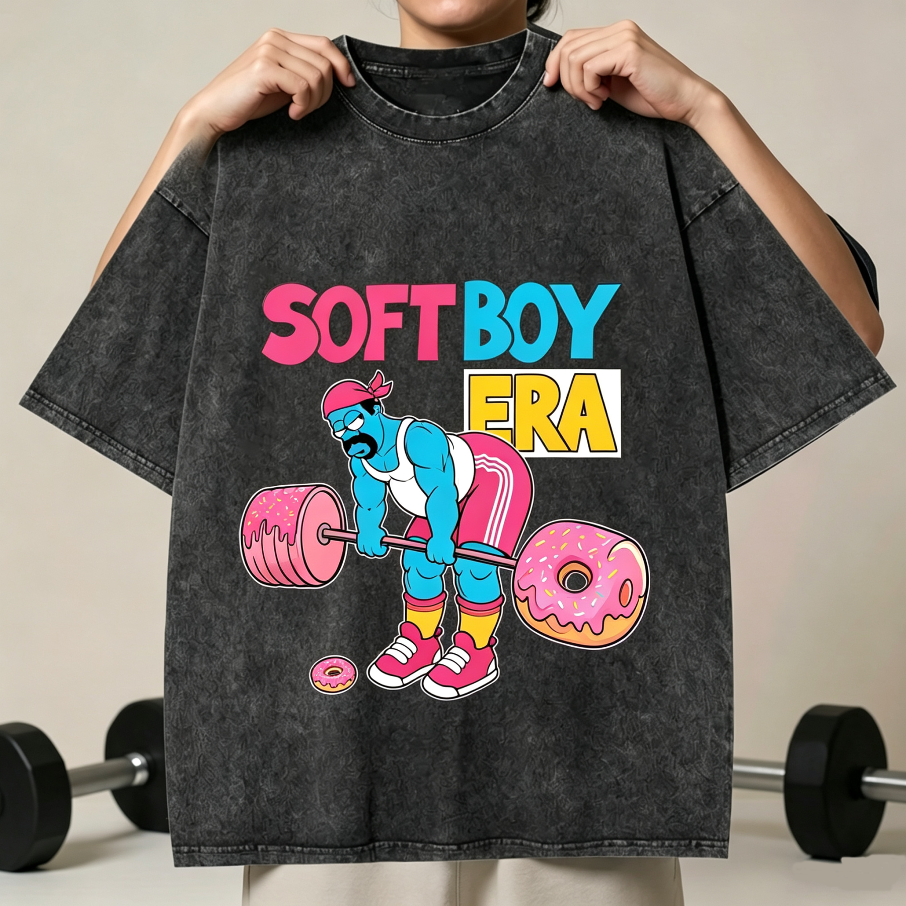 SOFT BOY Unisex Washed Crew Neck Short Sleeve T-Shirt