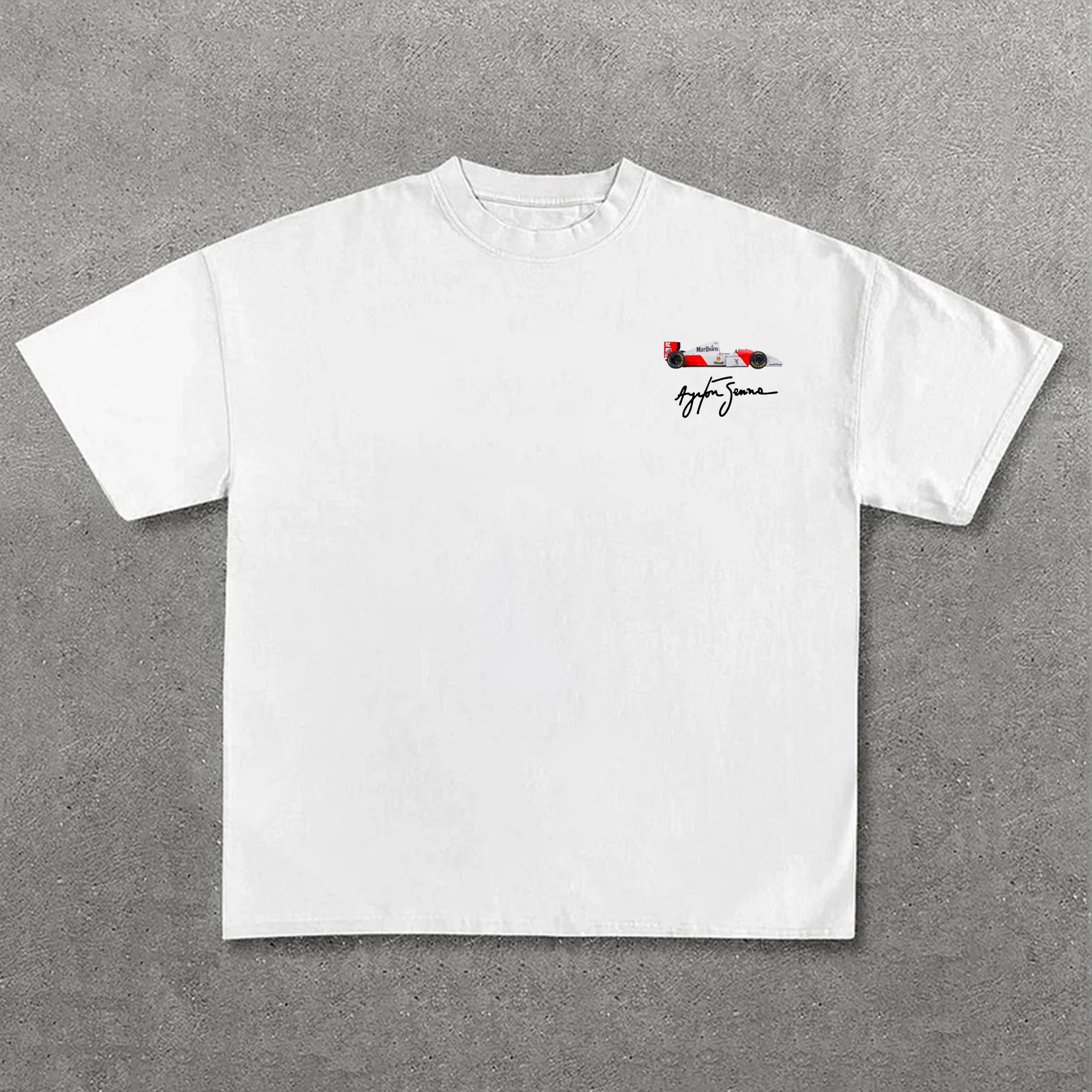 Casual Retro Street Car Printed Short Sleeve Crew Neck T-Shirt 105