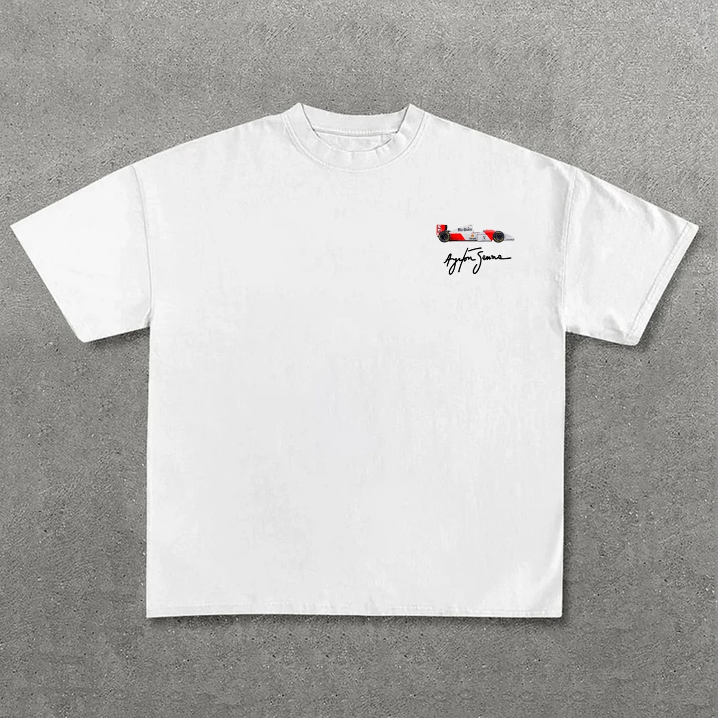 Casual Retro Street Car Printed Short Sleeve Crew Neck T-Shirt 105