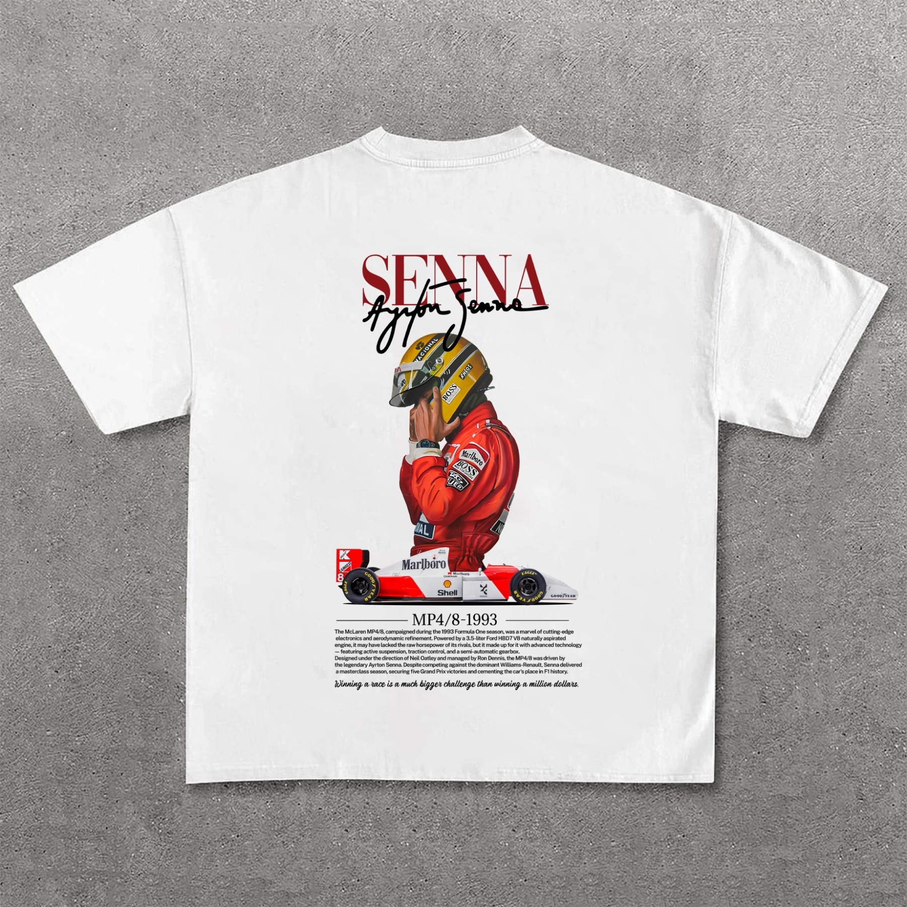 Casual Retro Street Car Printed Short Sleeve Crew Neck T-Shirt 105