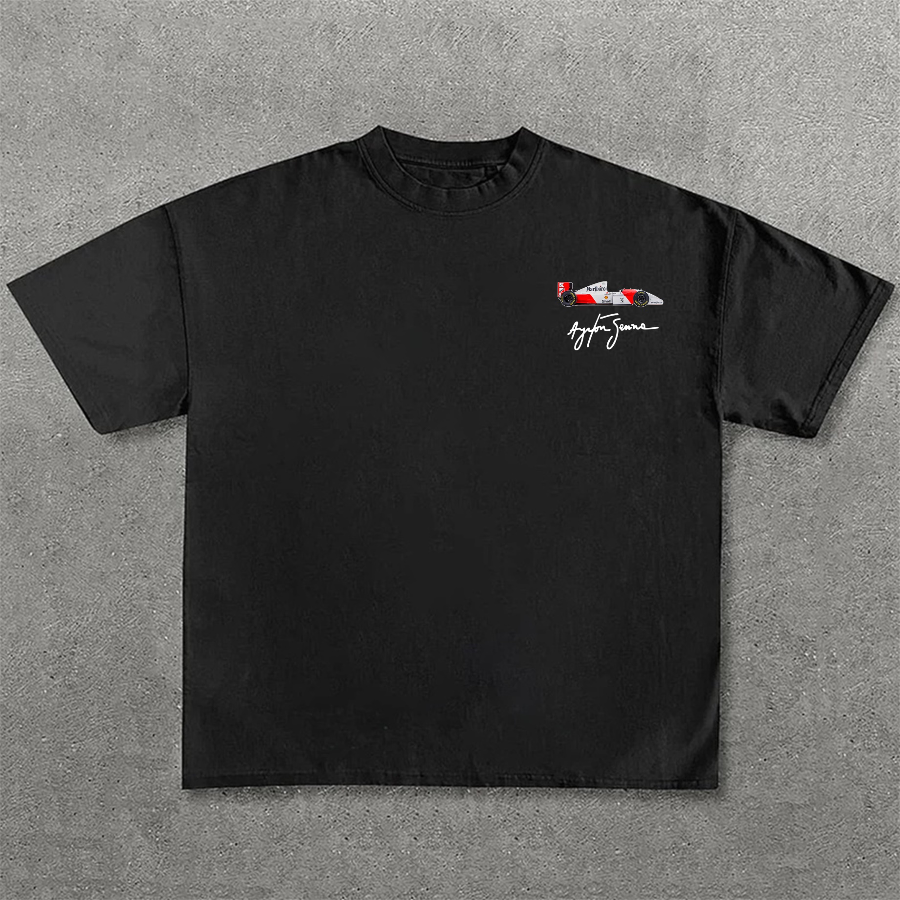 Casual Retro Street Car Printed Short Sleeve Crew Neck T-Shirt 105