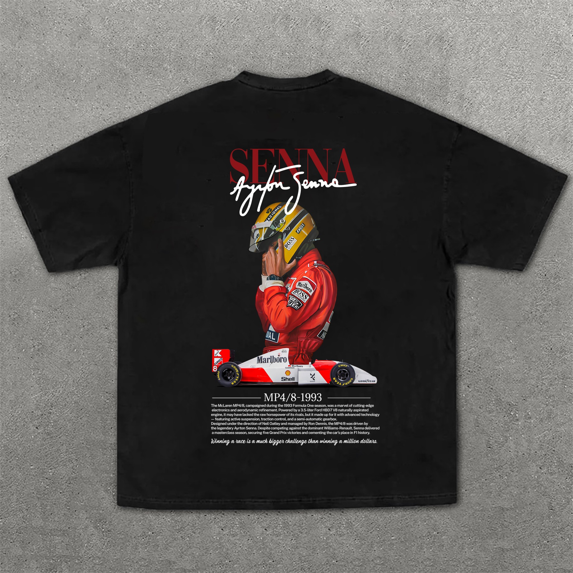 Casual Retro Street Car Printed Short Sleeve Crew Neck T-Shirt 105