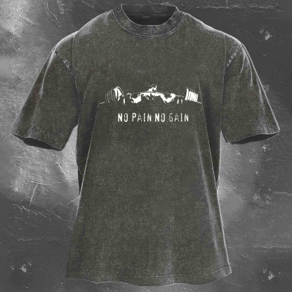 NO PAIN NO GAIN Men's Washed T-shirt