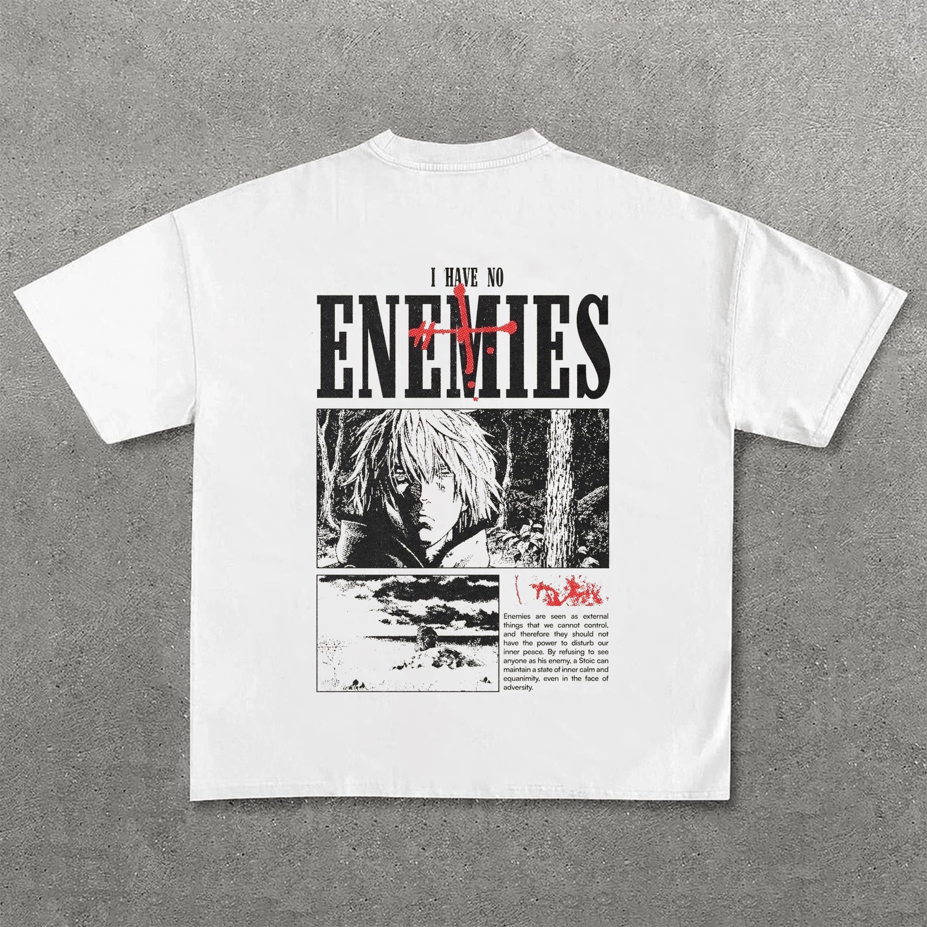 Dark Anime Print Pure Cotton Casual Short Sleeves 02