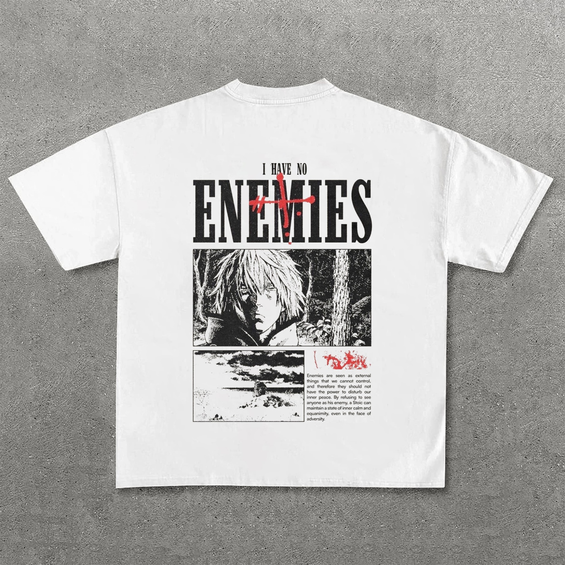 Dark Anime Print Pure Cotton Casual Short Sleeves 02