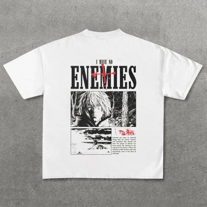 Dark Anime Print Pure Cotton Casual Short Sleeves 02