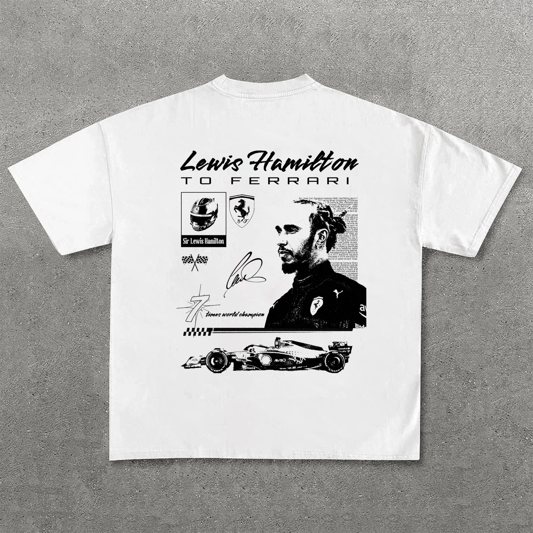 Popular Racing Driver Print Pure Cotton Casual T-Shirt 20