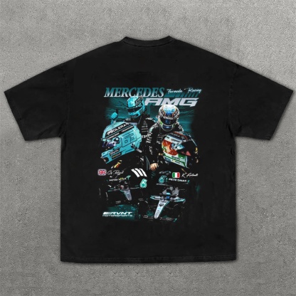 Super Race Team Print Pure Cotton Casual T-Shirt 02