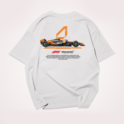 Classic Racing Race Car Team Street Print Pure Cotton Casual T-Shirt 02