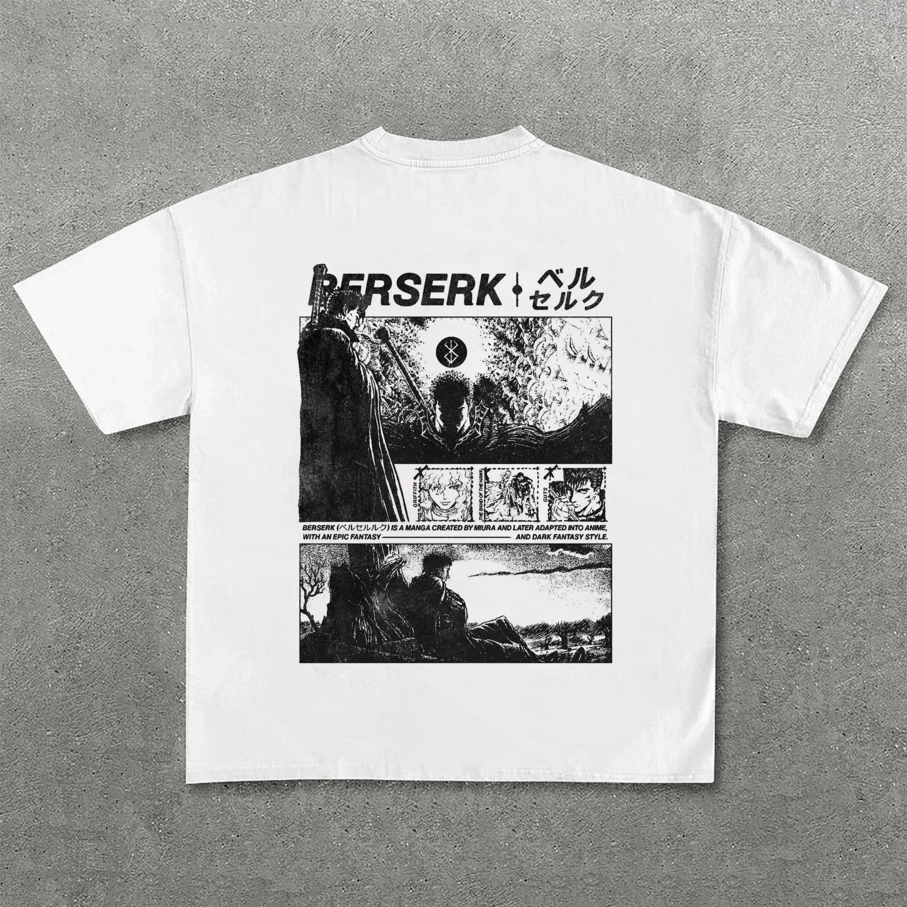 Dark Anime Print Pure Cotton Casual Short Sleeves 03