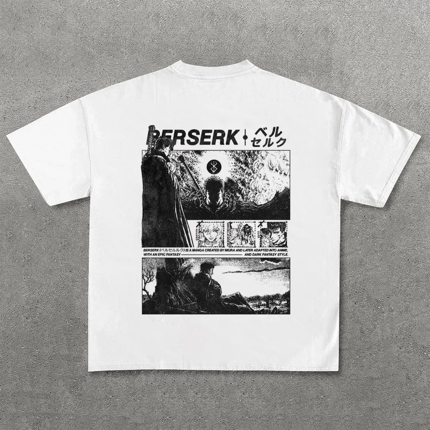 Dark Anime Print Pure Cotton Casual Short Sleeves 03