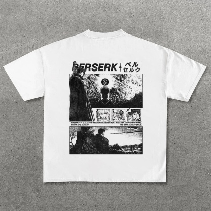 Dark Anime Print Pure Cotton Casual Short Sleeves 03