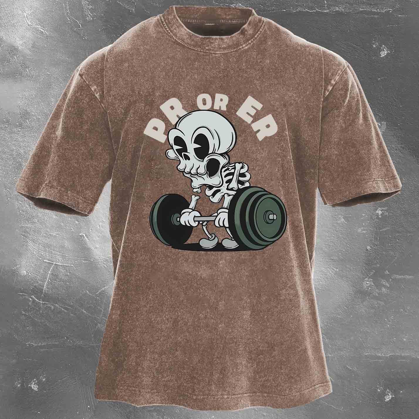 PR OR ER Men's washed T-shirt