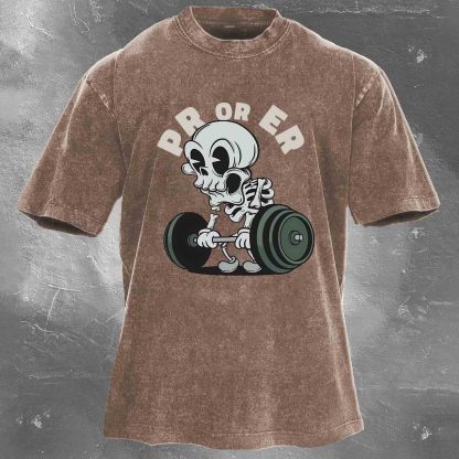 PR OR ER Men's washed T-shirt