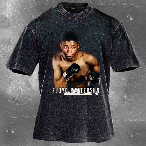 Classic Popular Boxing Star Print Washed Retro Short Sleeves 13