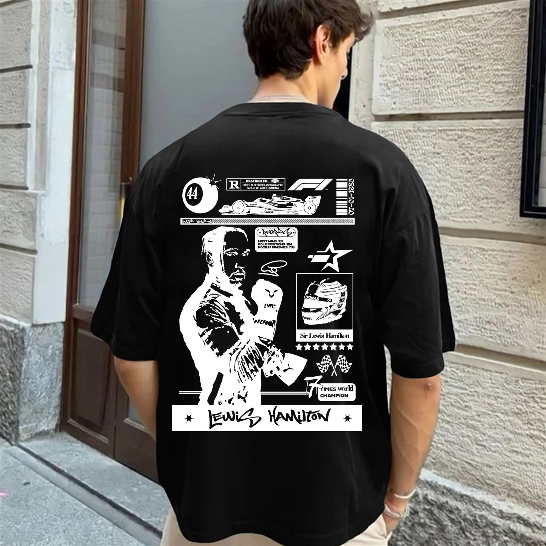 Super Popular Racing Driver Print Short Sleeves 01